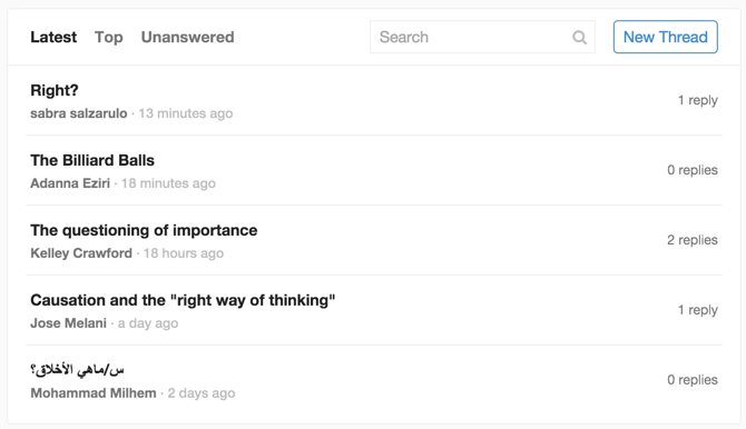 Coursera Discussions example